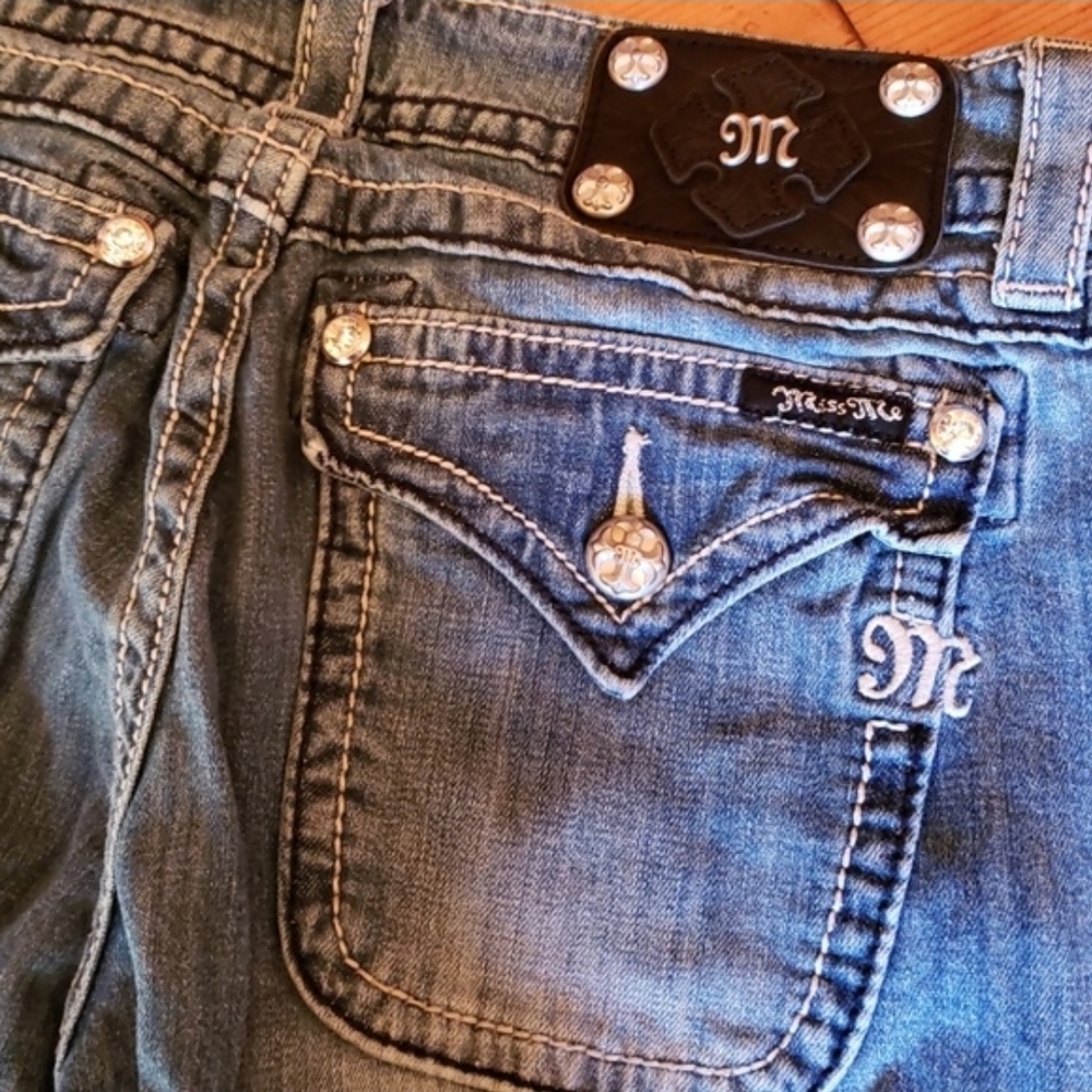 Miss Me Blue Denim Wide Leg Jeans - Picture 3 of 13